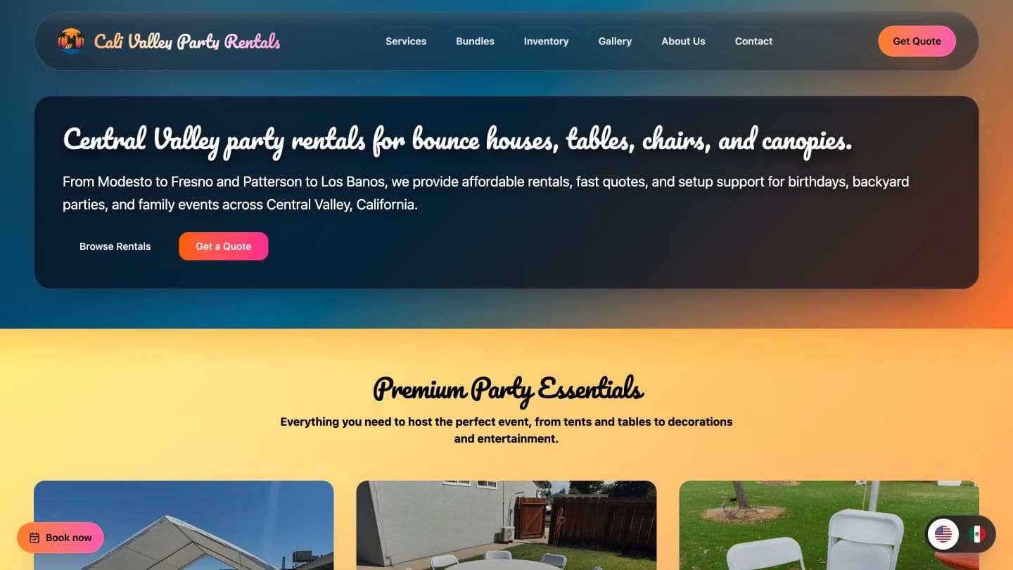 Image of Cali Valley Party Rentals — Business Operating System